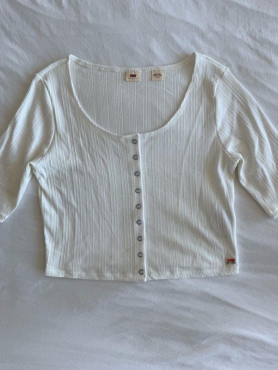Levi's Tops - Levi’s Short Sleeve White Henley Tee